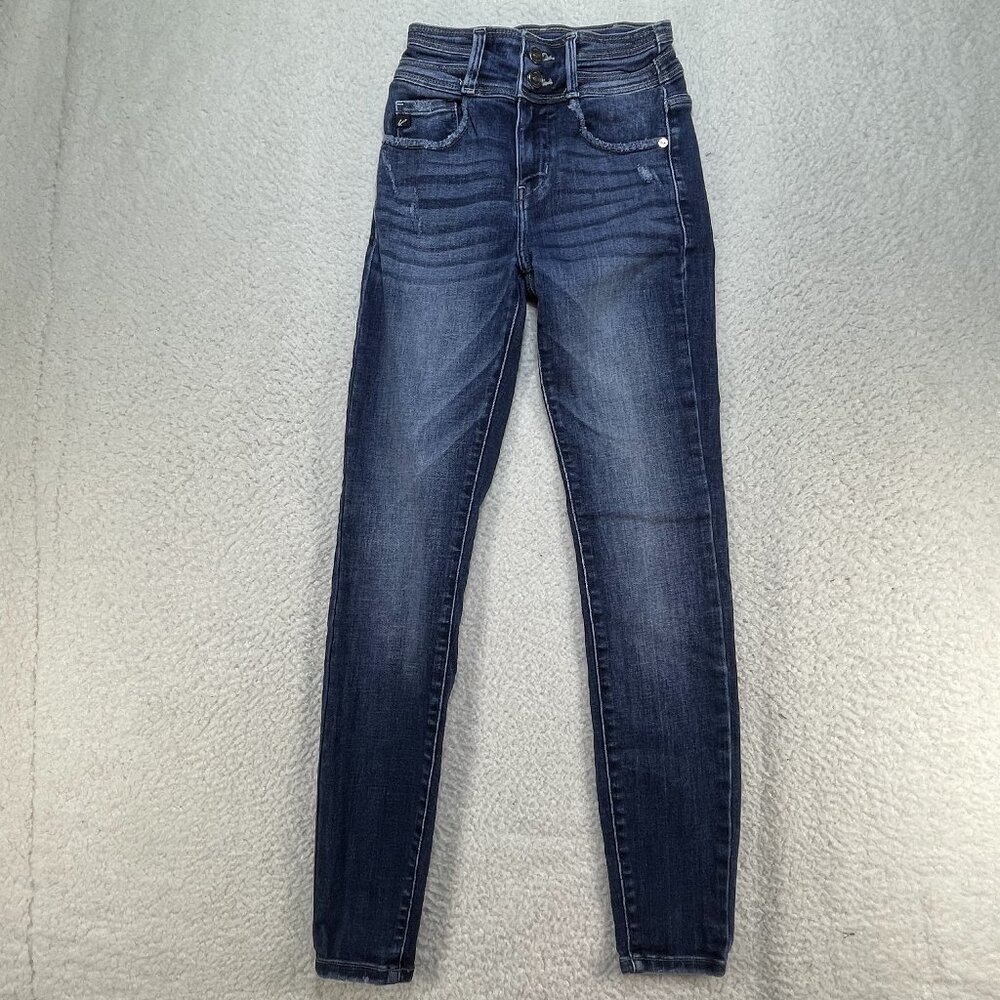 KanCan Teens Valerie High Rise Super Skinny 0/23 Denim Blue Jeans Actual 22x27.5